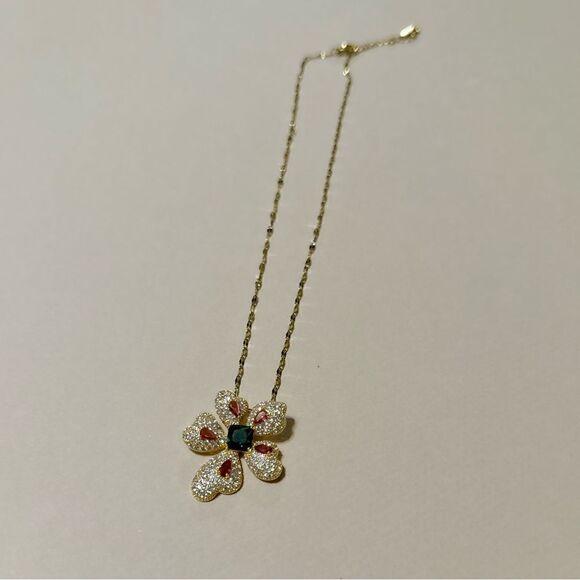 Flower pendant necklace N742 - Picture 3 of 4